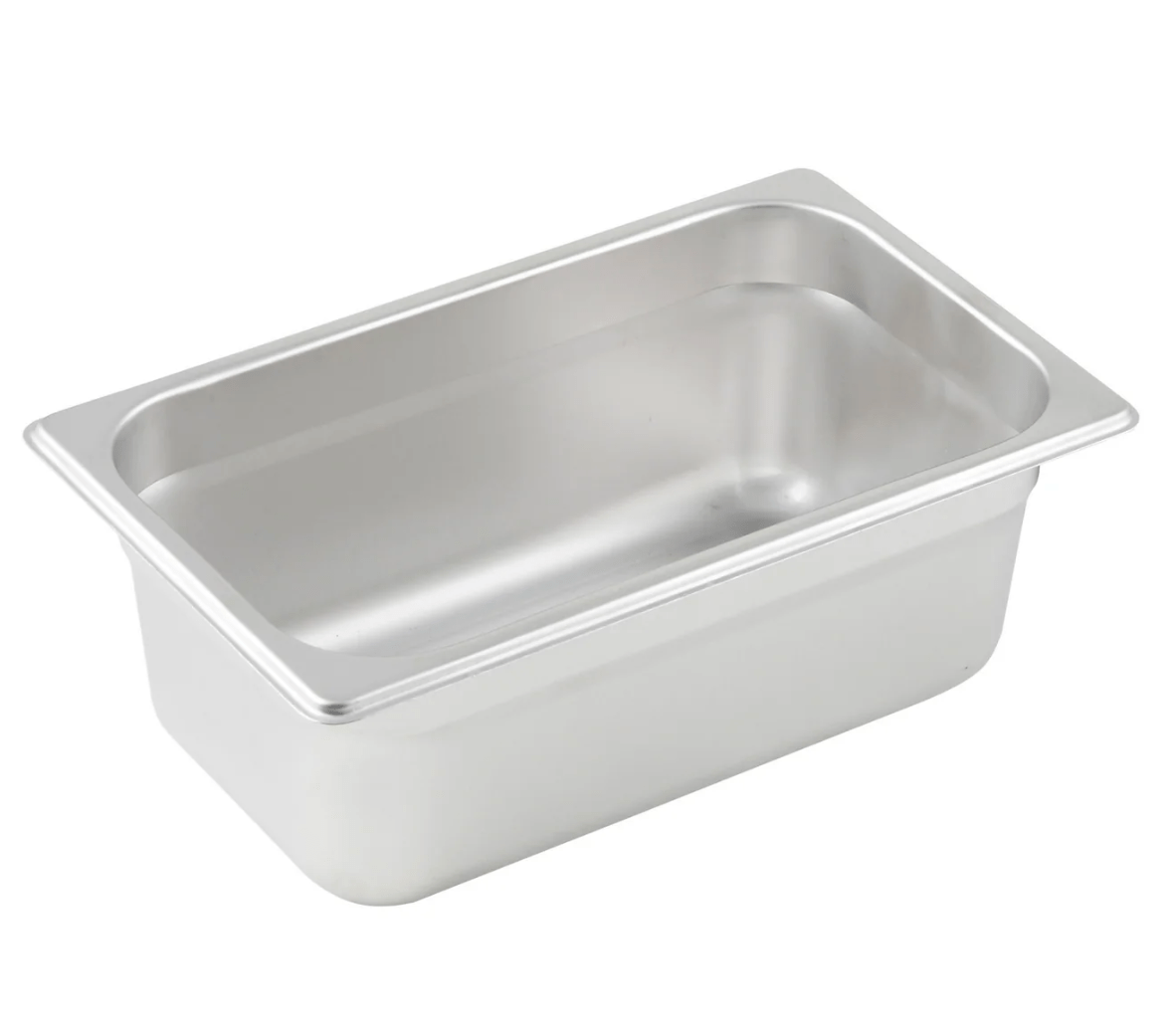 WINCO SPJL - 404 Stainless Steel 25 Gauge Anti - Jamming 1/4 Size Steam Pan - 4" Deep
