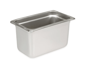 WINCO SPJL - 406 Stainless Steel 25 Gauge Anti - Jamming 1/4 Size Steam Pan - 6" Deep