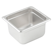 WINCO SPJL - 604 Stainless Steel 25 Gauge Anti - Jamming 1/6 Size Steam Pan - 4" Deep