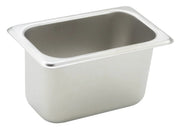 Straight-sided Steam Pan, 1/9 Size, 4", 25 Ga S/S by Winco (straight-sided-steam-pan-1-9-size-4-25-ga-s-s)