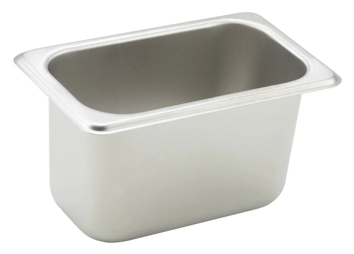 Straight-sided Steam Pan, 1/9 Size, 4", 25 Ga S/S by Winco (straight-sided-steam-pan-1-9-size-4-25-ga-s-s)