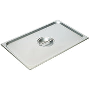Winco SPSCF Solid 18/8 Stainless Steel Steam Pan Cover - Full Size