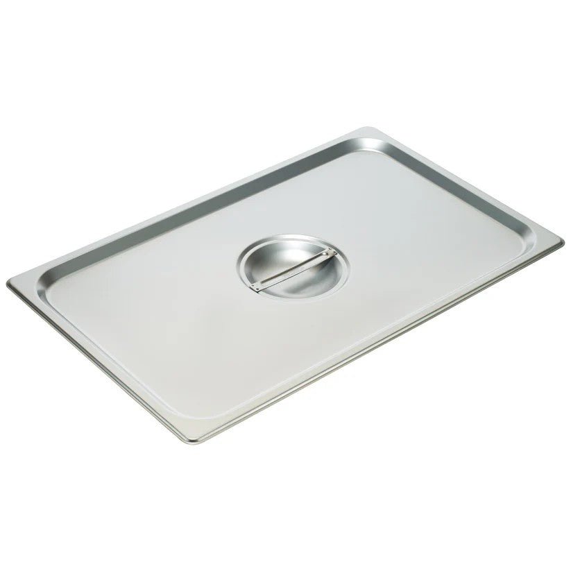 Winco SPSCF Solid 18/8 Stainless Steel Steam Pan Cover - Full Size