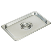 Winco SPSCQ Premium 18/8 Stainless Steel Solid Steam Pan Cover - Quarter (1/4 Size)
