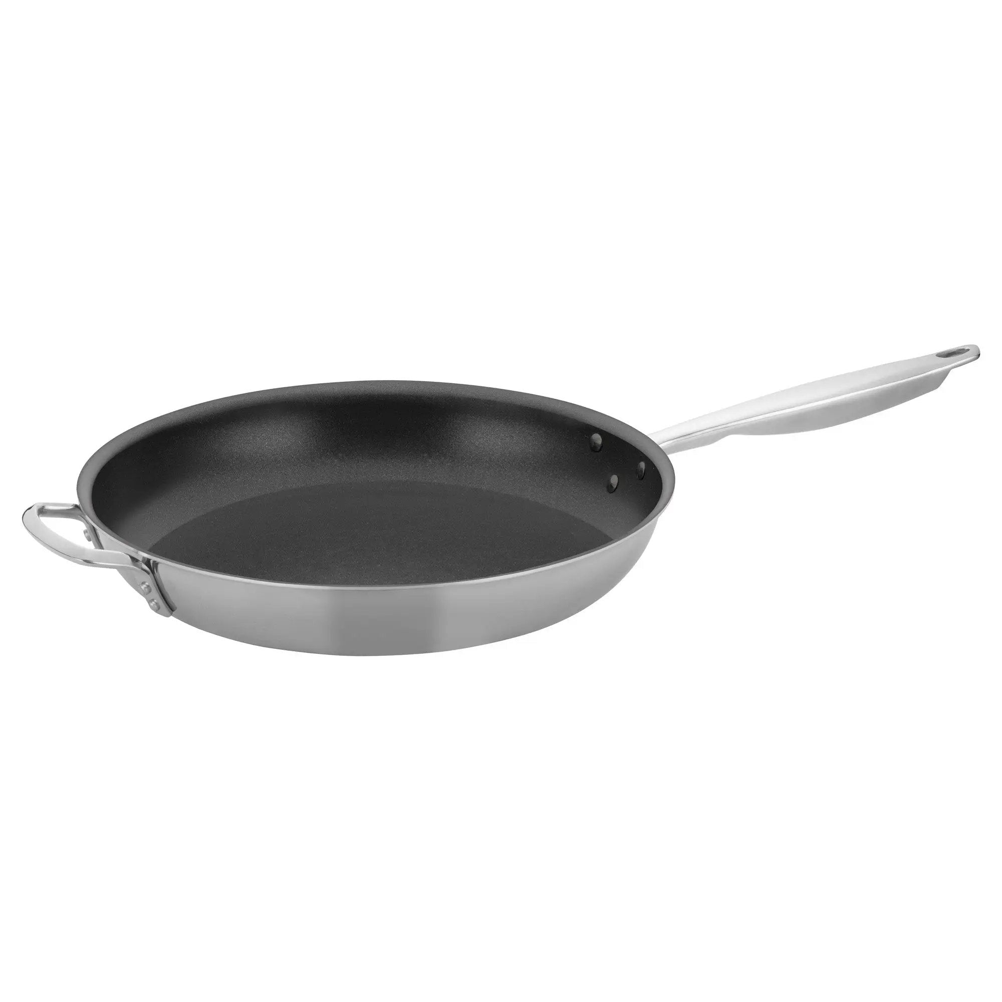 TRI-GEN™ 14" Triply S/S Fry Pan w/Helper Hdl, Non-stick by Winco (tri-gen™-14-triply-s-s-fry-pan-w-helper-hdl-non-stick)