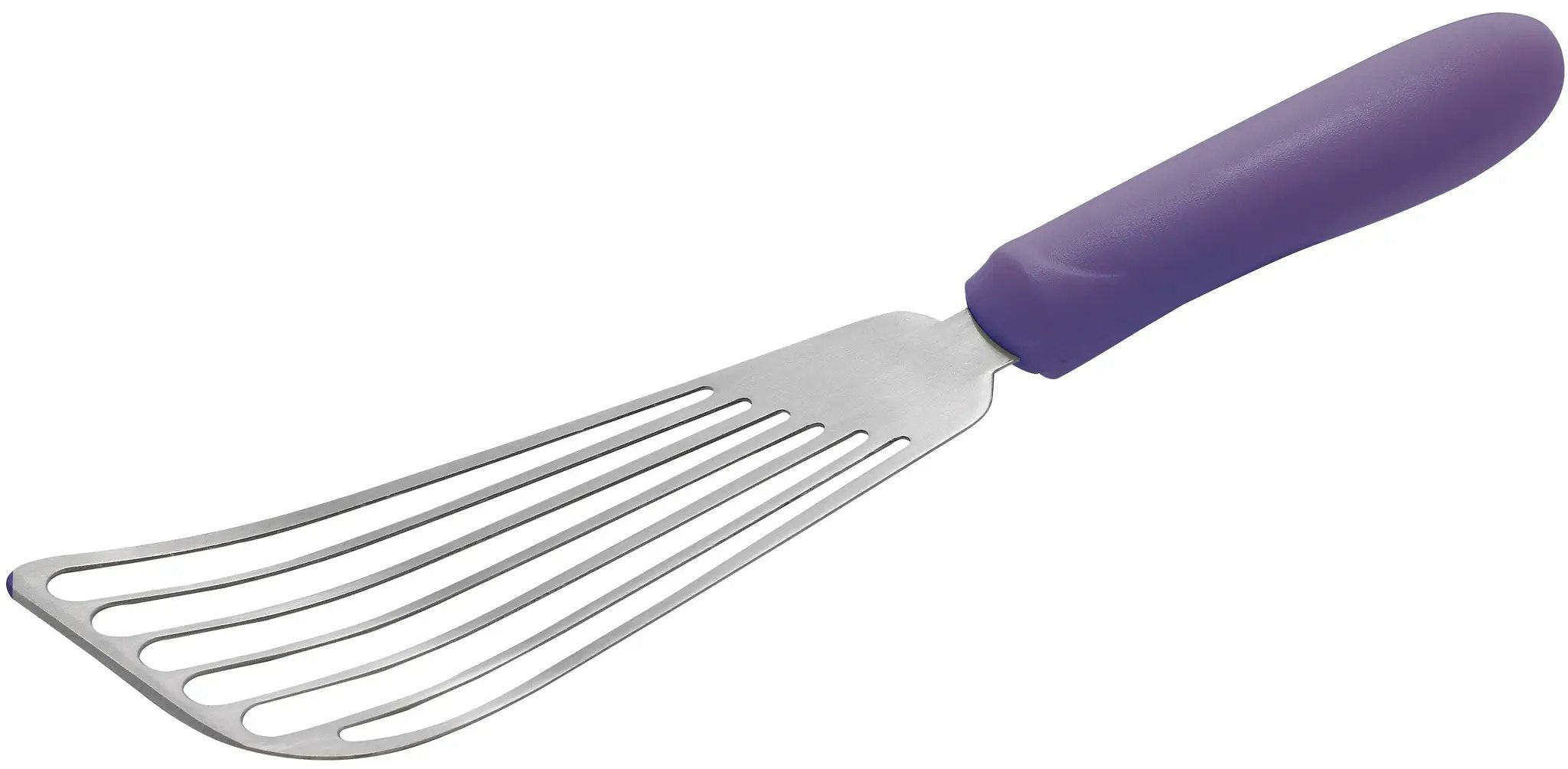 Allergen Free Fish Spatula, Purple PP Hdl, 6-3/4" x 3-1/4" Blade by Winco (allergen-free-fish-spatula-purple-pp-hdl-6-3-4-x-3-1-4-blade)