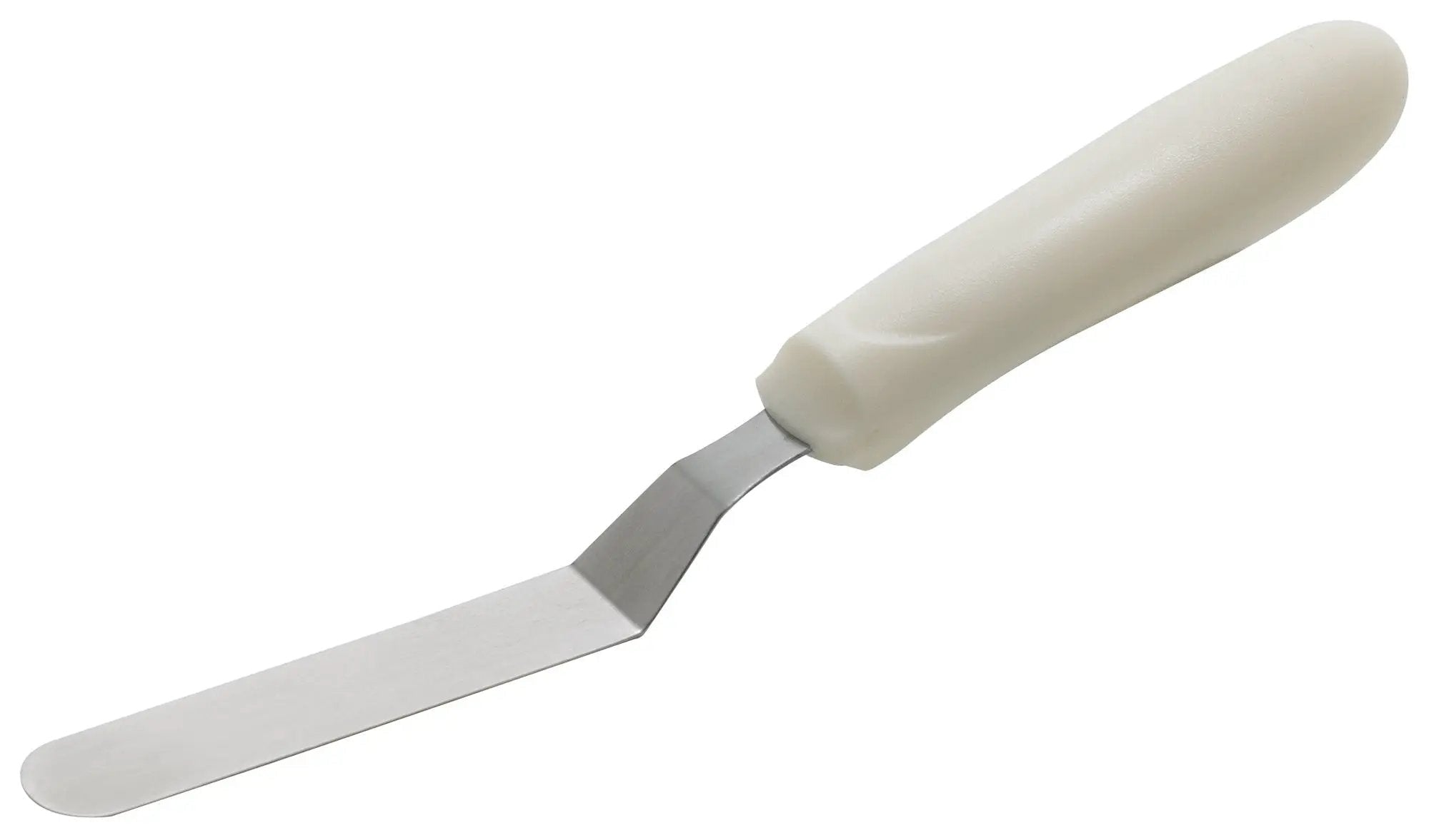 Spatula w/Offset, White PP Hdl, 3-1/2" x-3/4" Blade by Winco (spatula-w-offset-white-pp-hdl-3-1-2-x-3-4-blade)