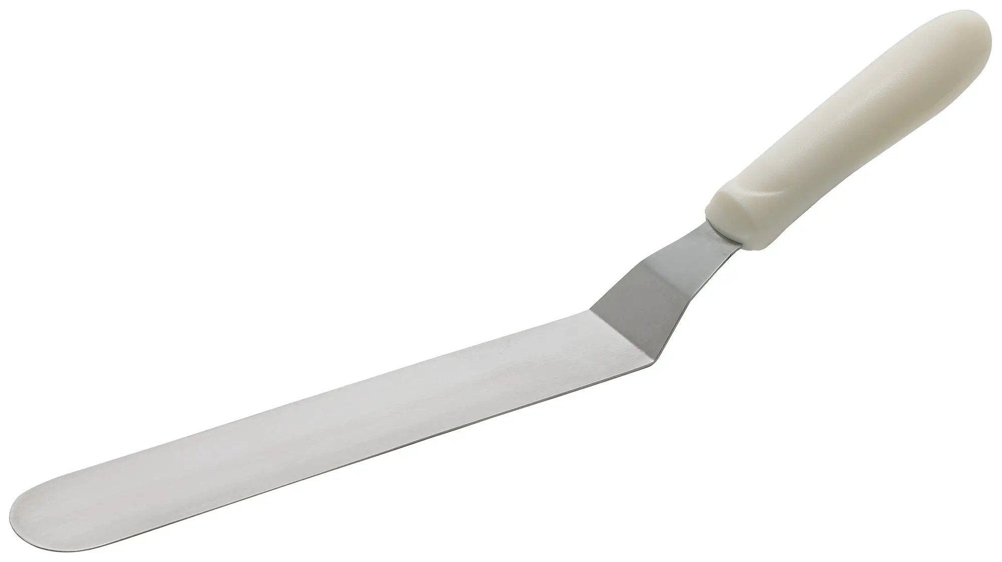 Spatula w/Offset, White PP Hdl, 8-1/2" x 1-1/2" Blade by Winco (spatula-w-offset-white-pp-hdl-8-1-2-x-1-1-2-blade)