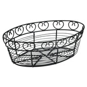 Winco WBKG-10O 10" Oval Black Wire Bread & Fruit Basket Product Image