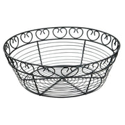 Bread/Fruit Basket, Black Wire, 10" Round by Winco (bread-fruit-basket-black-wire-10-round)