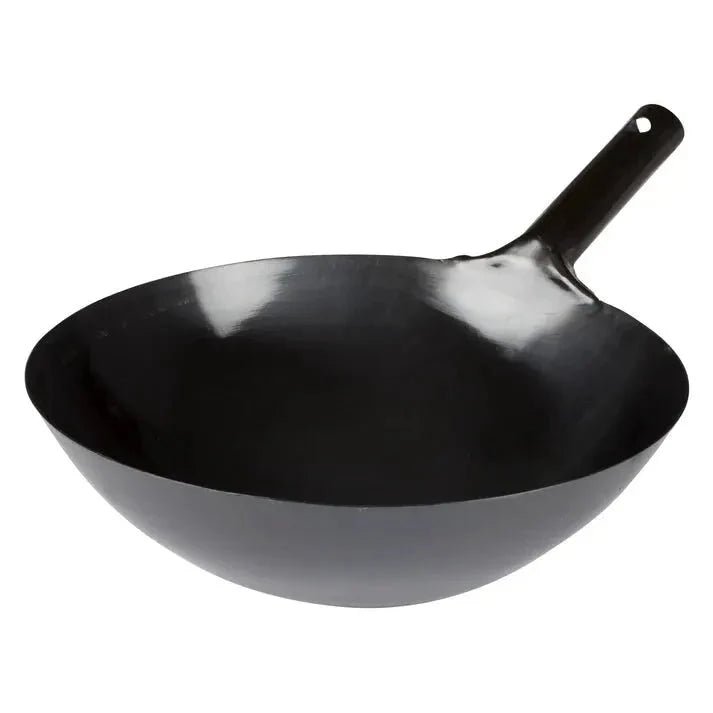 Winco WOK-36 16" carbon steel Chinese wok with welded joint handle
