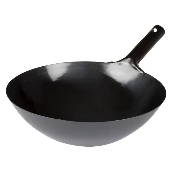 Winco WOK-36 16" Carbon Steel Chinese Wok with Welded Joint Handle Product Image