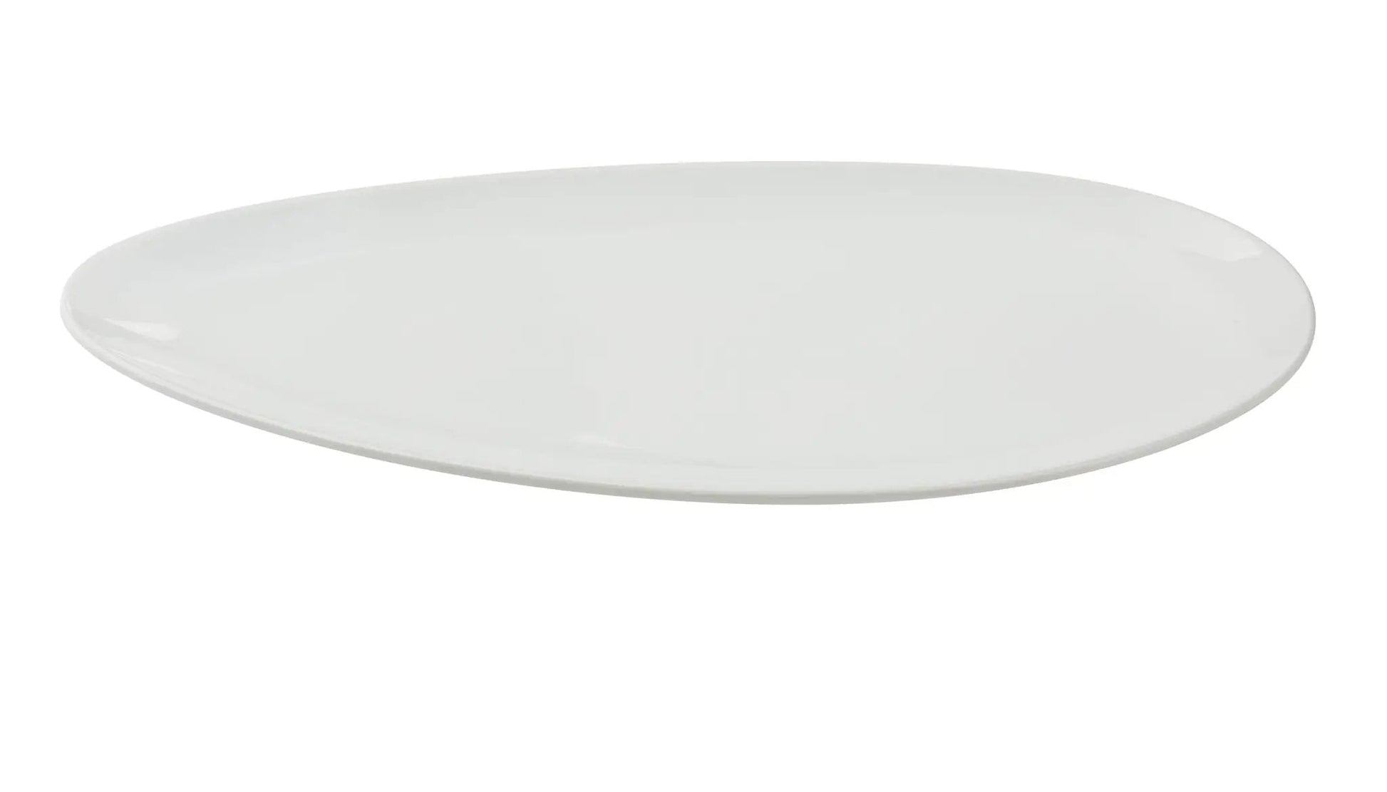 Yanco CA-516 Cambria Chinaware 16 1/2" X 7 5/8" X 3/4" White Leaf Shape Plate Product Image