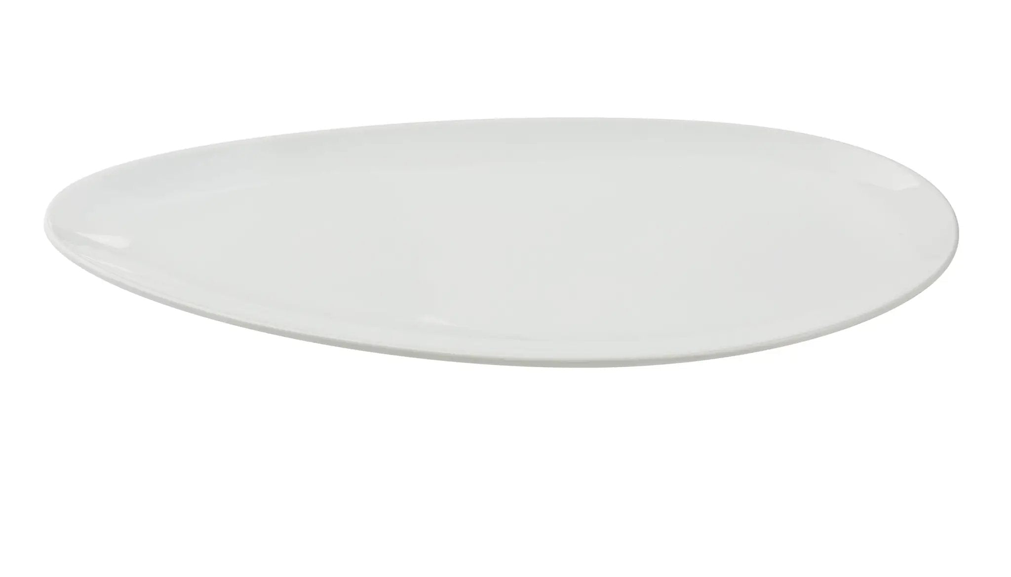 Yanco CA-516 Cambria Chinaware 16 1/2" X 7 5/8" X 3/4" White Leaf Shape Plate Product Image