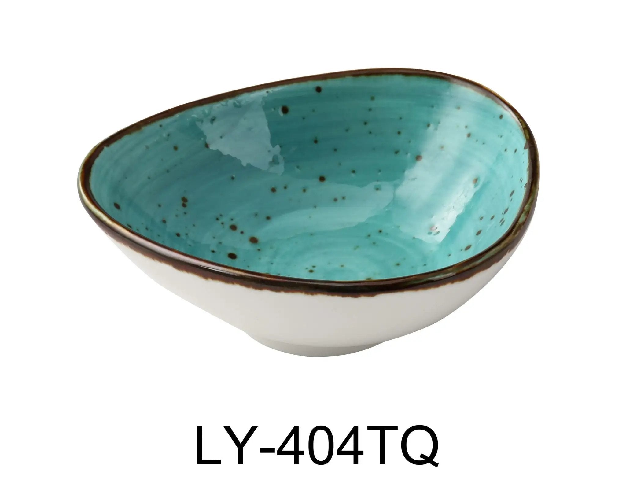 Yanco LY-404TQ Lyon-Turquoise Chinaware TRIANGLE SAUCE BOWL 5 OZ 