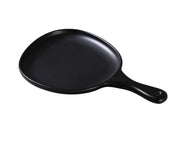 Yanco MO-810BK Moderne Melamine 12" X 8" X 1" Pan Plate with Handle Black Product Image
