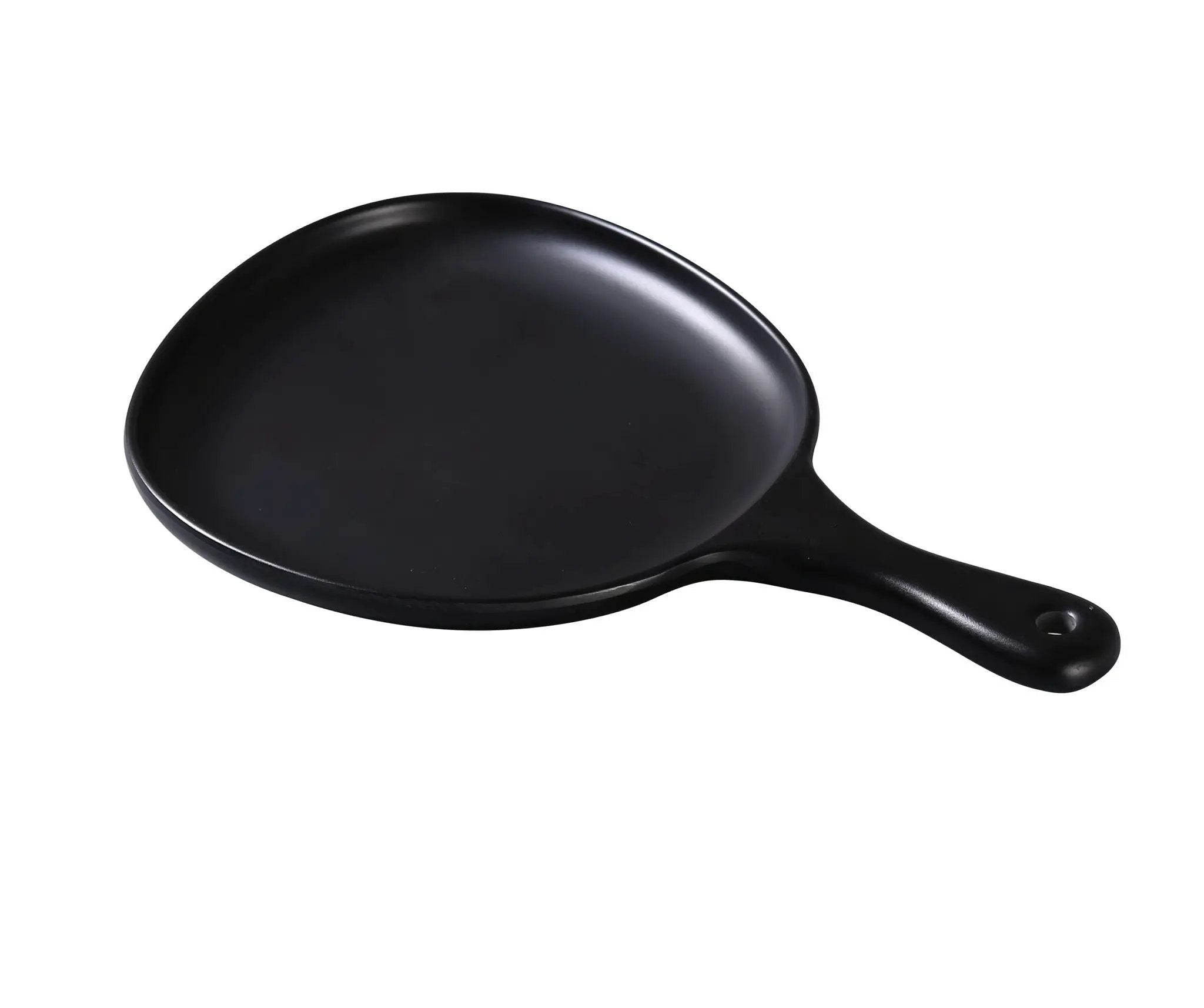 Yanco MO-811BK Moderne Melamine 14" x 10" x 1 1/4" Pan Plate with Handle Black Product Image