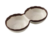 Yanco NA - 506 Nature Art Melamine 5 3/4" X 3" X 1 1/4" Two Divided Sauce Dish 2 Oz Each