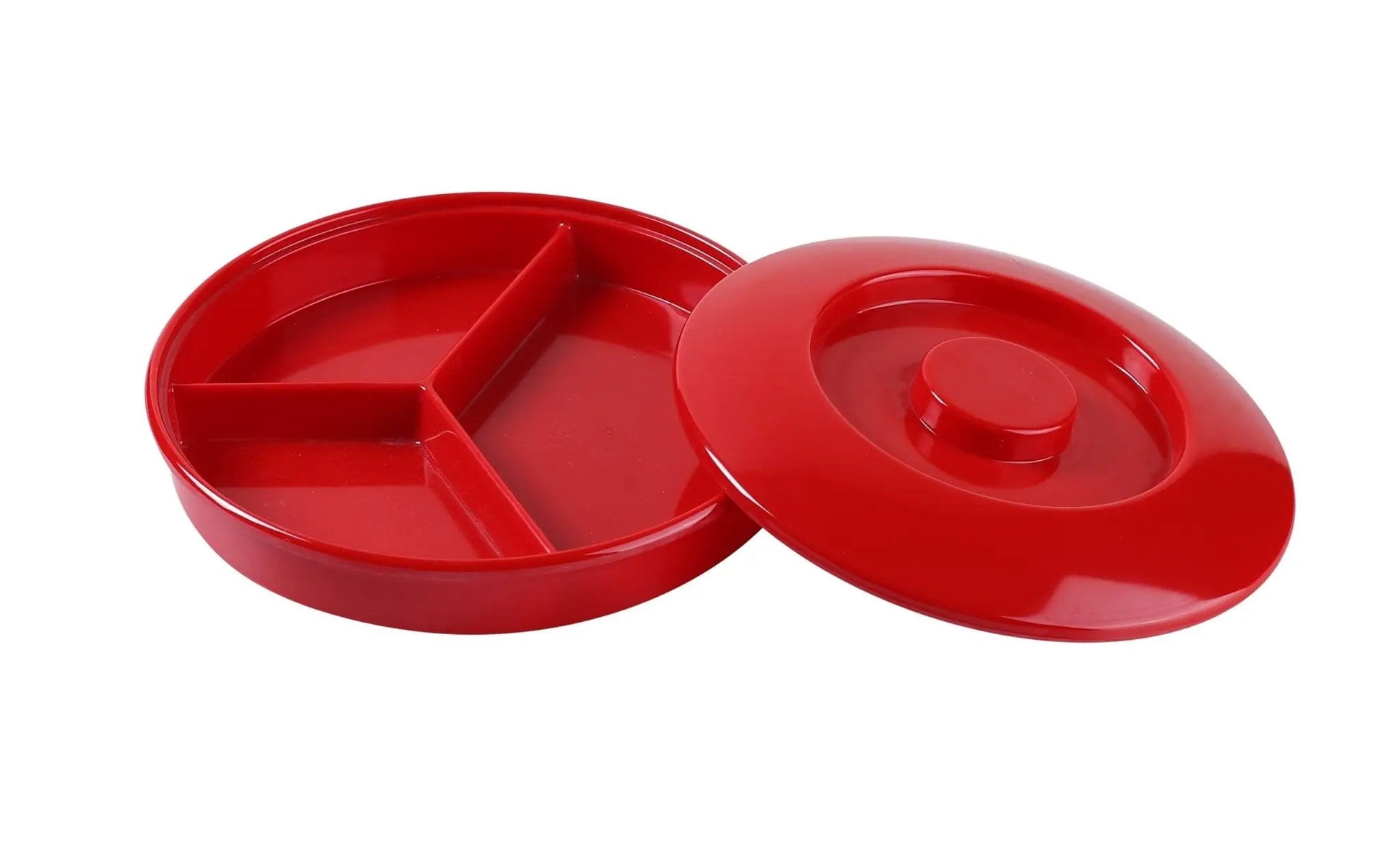 Yanco NS - 608 - 1R Nessico Melamine 8 1/4" Deep Divided Server w/Lid Red