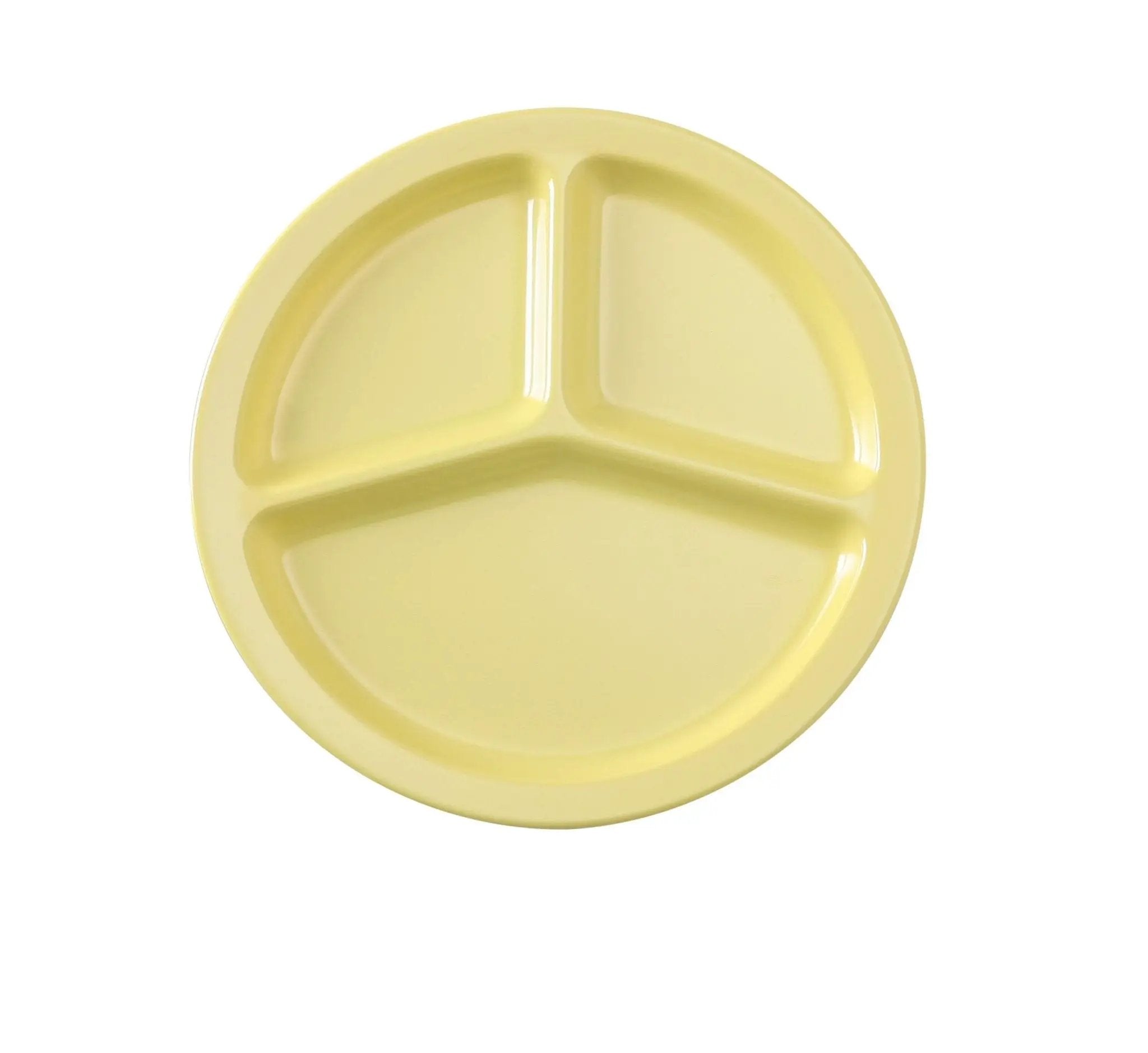 Yanco NS - 702Y Nessico Melamine 10" 3 Compartment Plate Yellow