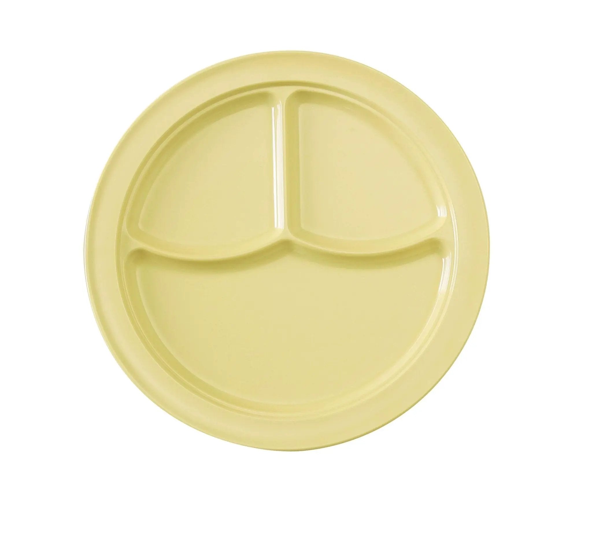 Yanco NS - 703Y Nessico Melamine 10 1/8" 3 Compartment Plate Yellow