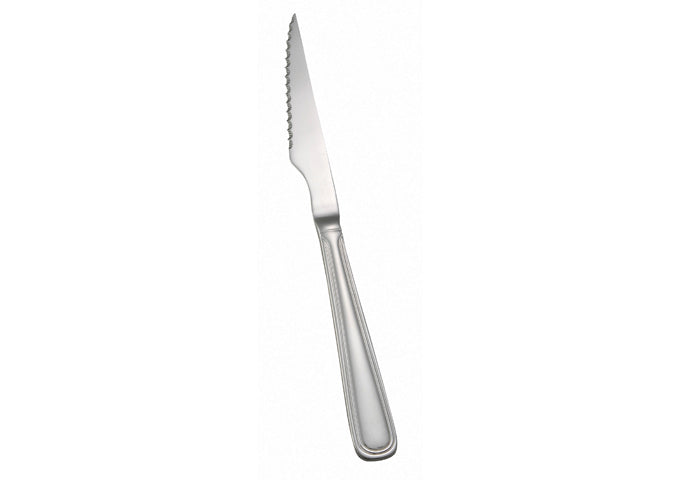 WINCO Deluxe Pearl 0030-16 Extra Heavy 18/8 Stainless Steel Steak Knife - 8-1/2 in