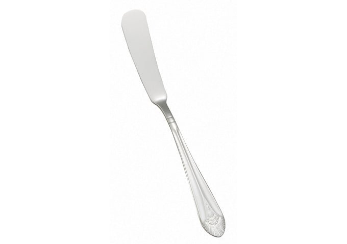 WINCO Peacock 0031 - 12 Extra Heavy Weight 18/8 Stainless Steel Butter Spreader - 6 - 3/4"