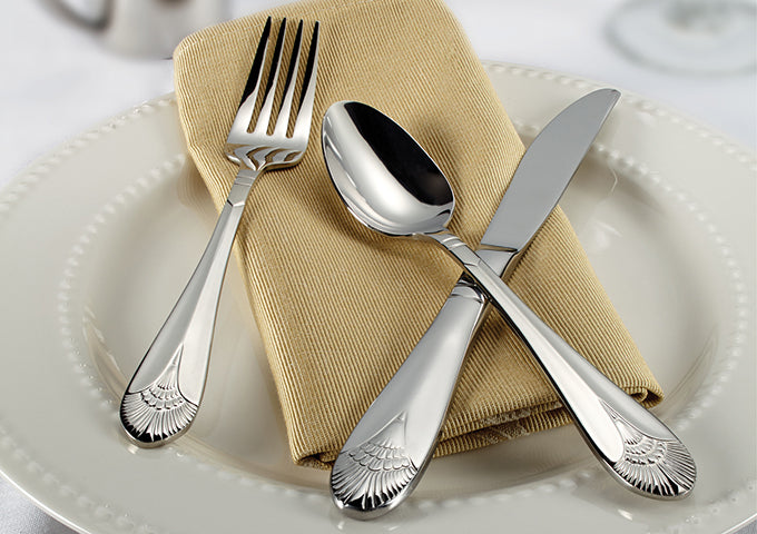 WINCO Peacock 0031-10 Extra Heavy Weight Stainless Steel Table Spoon ( European Size) - 8-1/2"