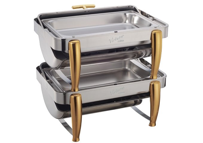 WINCO Stainless Steel Virtuoso Oblong Roll Top Chafer 101A - 8 Qt.