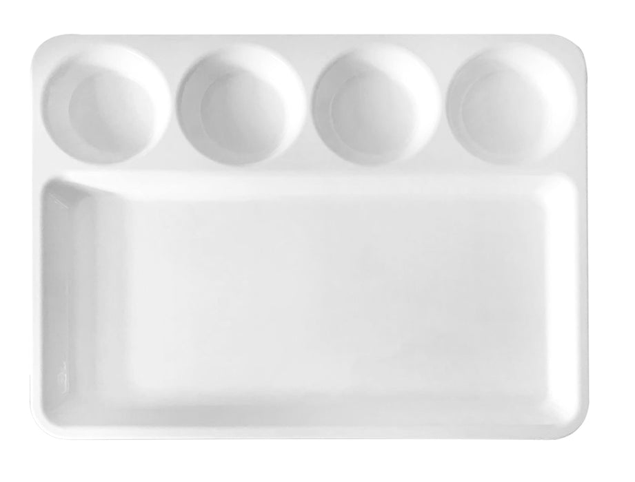 Melamine 4 compartment Rectangle Platter, 16 Inch - White, Pack of 6