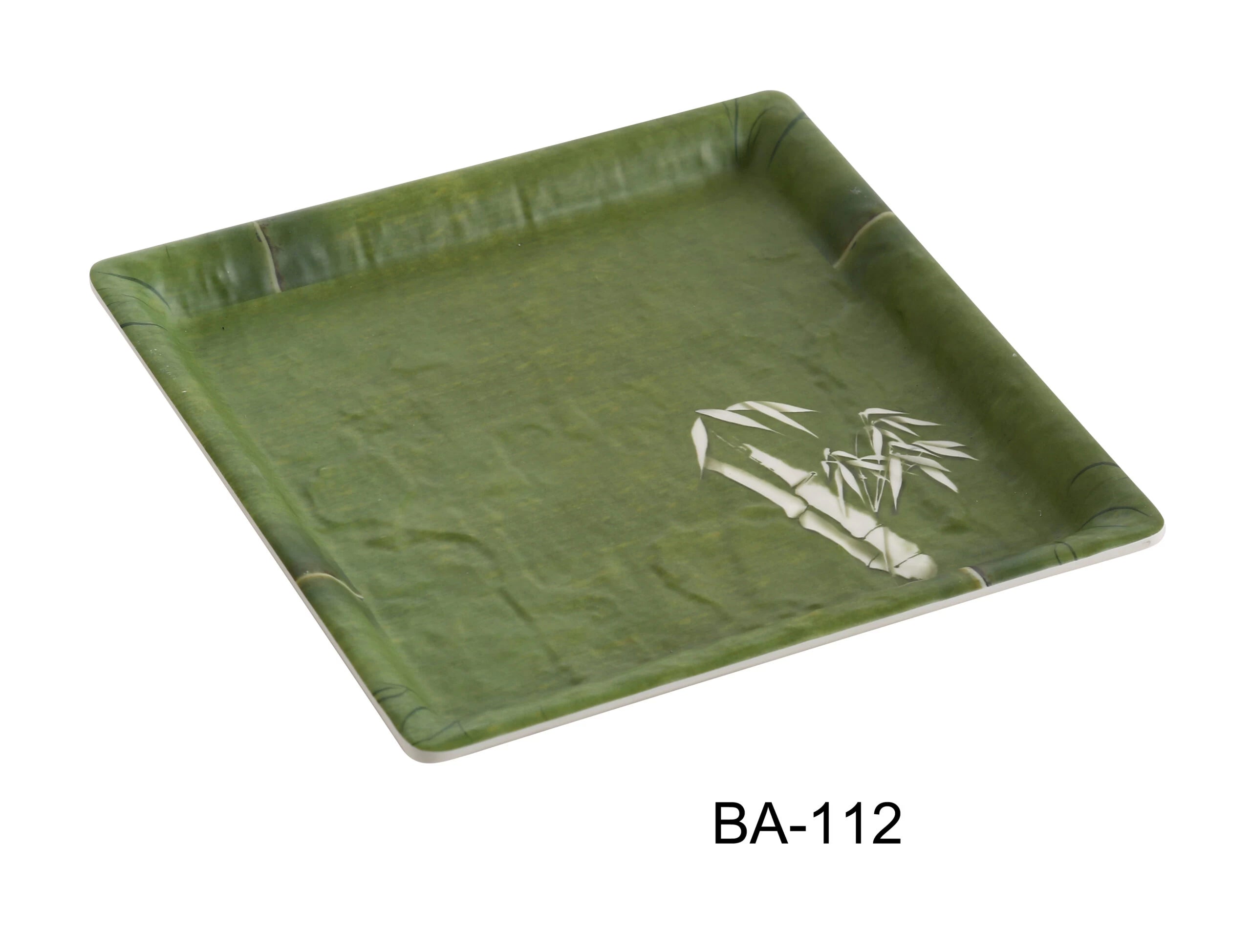 Yanco BA - 112 Bamboo Style Collection, 12"‚ SQUARE PLATE, 12"‚ Length, 12"‚ Width, 1"‚ Height, Melamine, Pack of 12