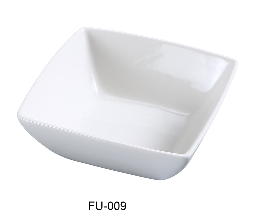 Yanco FU-009 Fuji 9″ Square Bowl, China, Bone White, Pack of 12