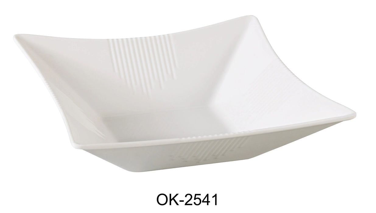 Yanco OK-2541 Osaka-2 Sea Food Bowl, Square, 11″ Length, 11″ Width, 2.75″ Height, Melamine, White Color, Pack of 12