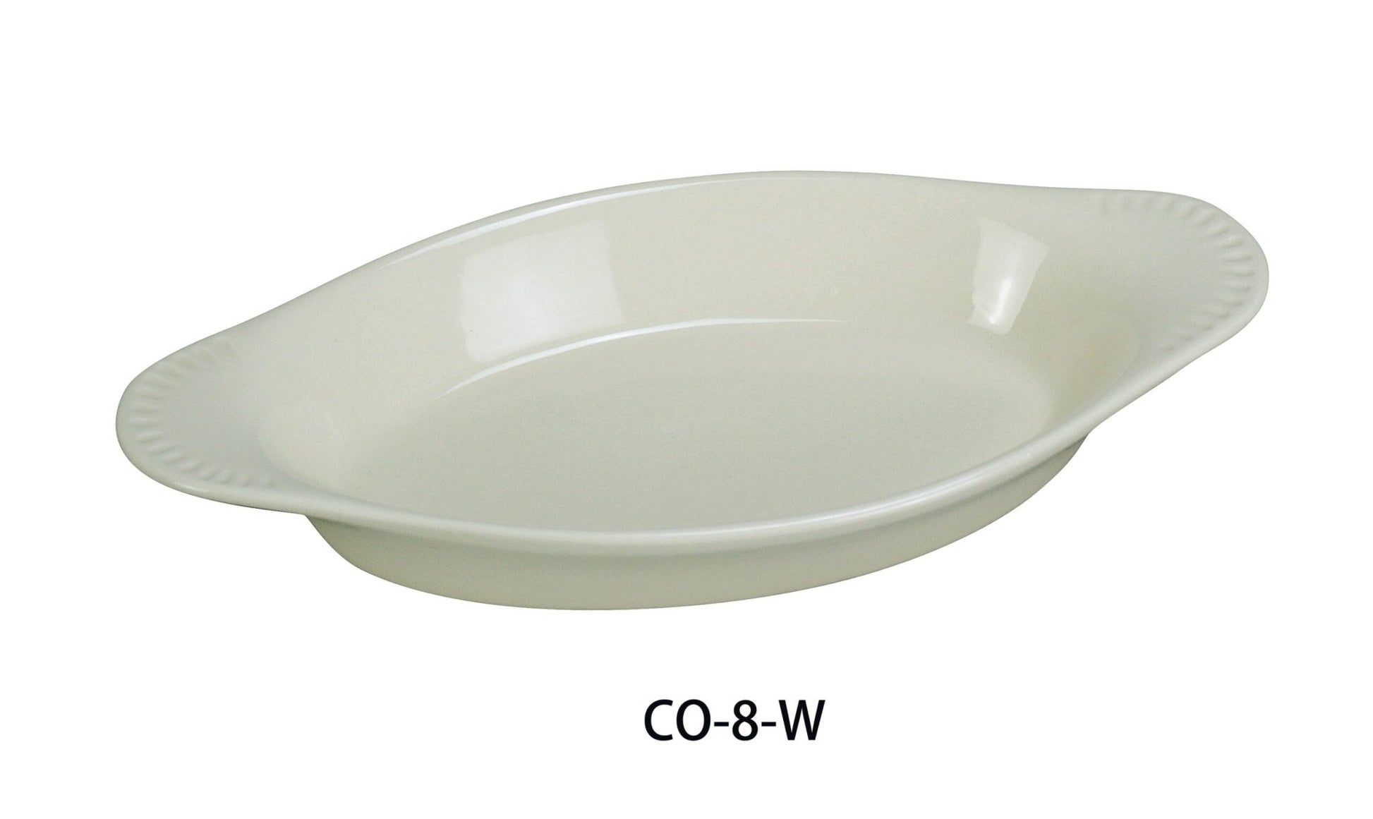 Yanco CO - 8 - W Welsh Rabbit Crock, Oval, 8 oz Capacity, 8.5"‚ Length, 4.25"‚ Width, 1.125"‚ Height, China White Color, Pack of 36