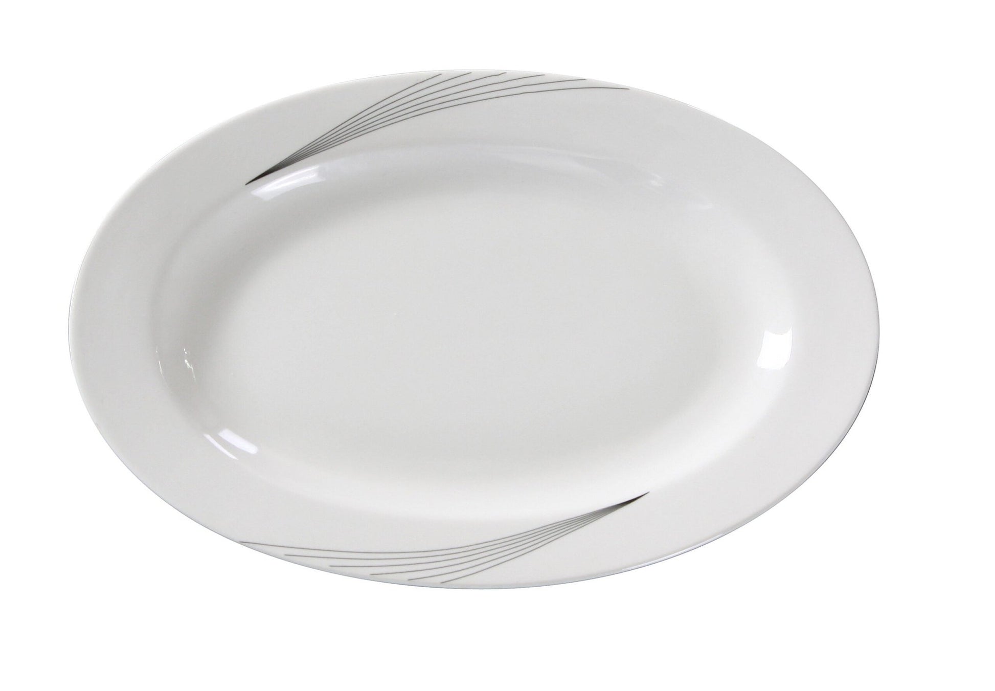 Yanco UR - 210 Urban Line Platter, 9.75"‚ Length x 6.75"‚ Width, China, Bone White, Pack of 24