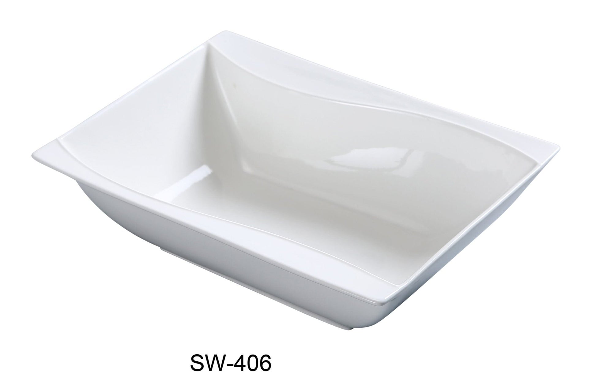 Yanco SW - 406 Sea Wave Rectangular Bowl, 8 oz, 6"‚ Length x 4.5"‚ Width, China, Bone White, Pack of 36