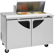 Turbo Air TST - 48SD - 08S - N( - LW), Double Door Refrigerated, Sandwich/Salad Unit / 28 Salad Hood w/ Right side(Left side) workstation