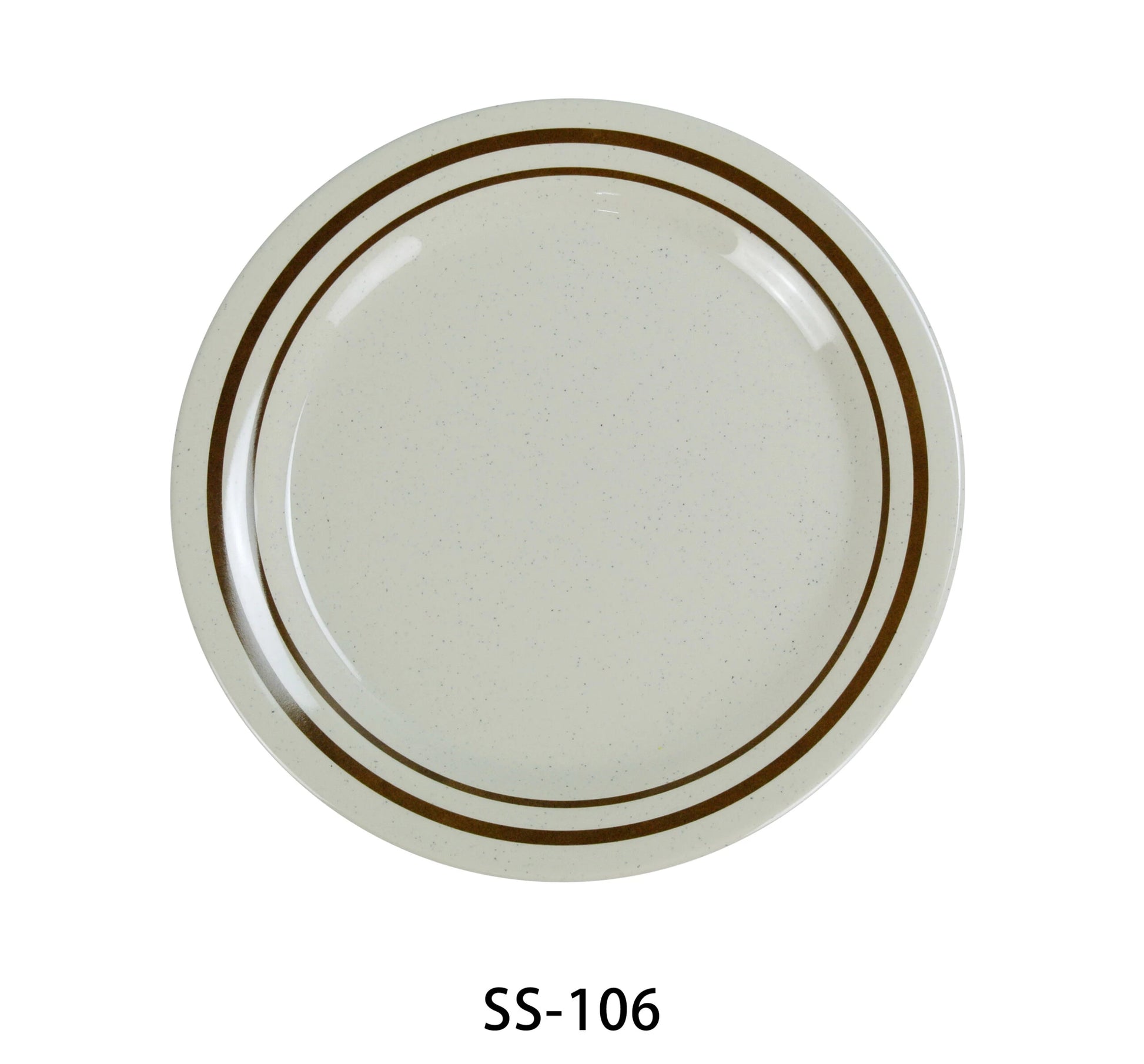 Yanco SS - 106 Sesame Round Bread Plate, 6.25"‚ Diameter, Melamine, Pack of 48