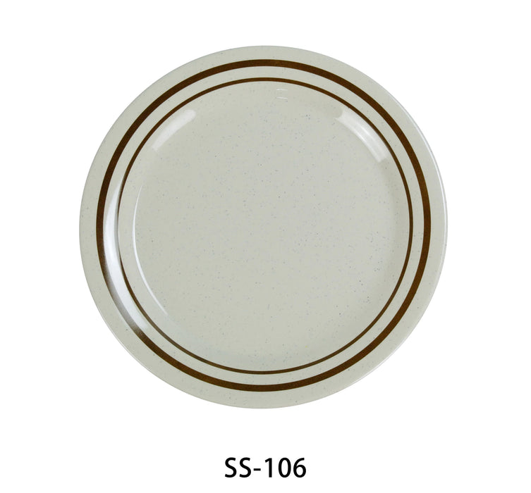 Yanco SS-106 Sesame Round Bread Plate, 6.25″ Diameter, Melamine, Pack of 48
