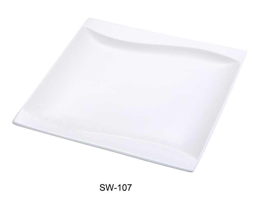 Yanco SW-107 Sea Wave 7″ Square Plate, China, Bone White, Pack of 36