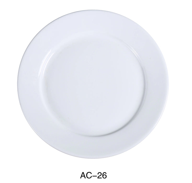 Yanco AC-26 ABCO 16″ Round Plate, China, Super White Color, Pack of 4