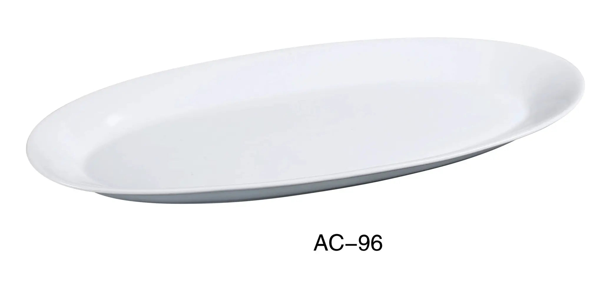 Yanco AC - 96 ABCO Fishia Platter, 16"‚ Length, 7.75"‚ Width, 1.25"‚ Height, China, Super White, Pack of 12
