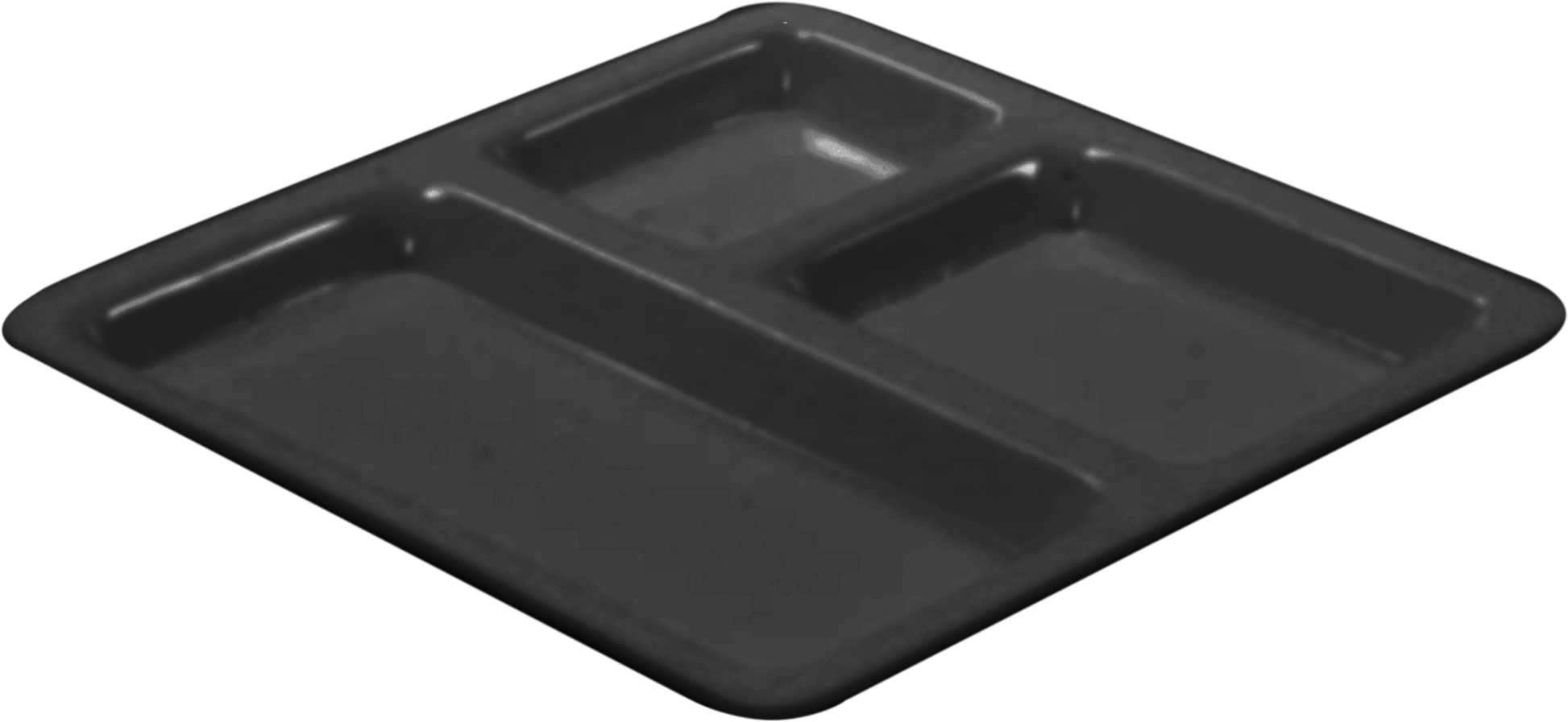Melamine 3 Compartment Plate | 9 Inch | Square Shape | Pack of 12