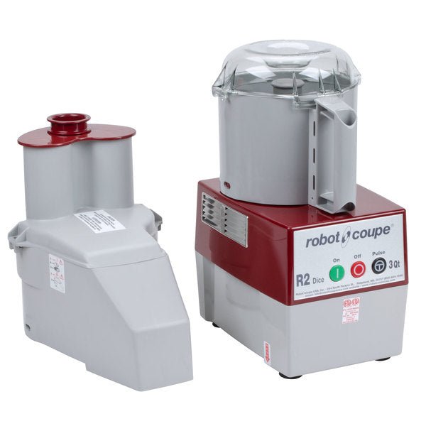 Robot Coupe R2DICE Combination Food Processor with 3 Qt. Gray Bowl, 4 Discs - 2 HP