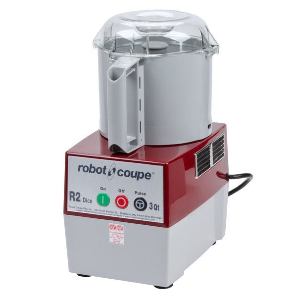 Robot Coupe R2DICE Combination Food Processor with 3 Qt. Gray Bowl, 4 Discs - 2 HP