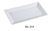 Yanco ML - 214 Mainland Rectangular Plate, 14"‚ Length x 8"‚ Width, China, Super White, Pack of 12