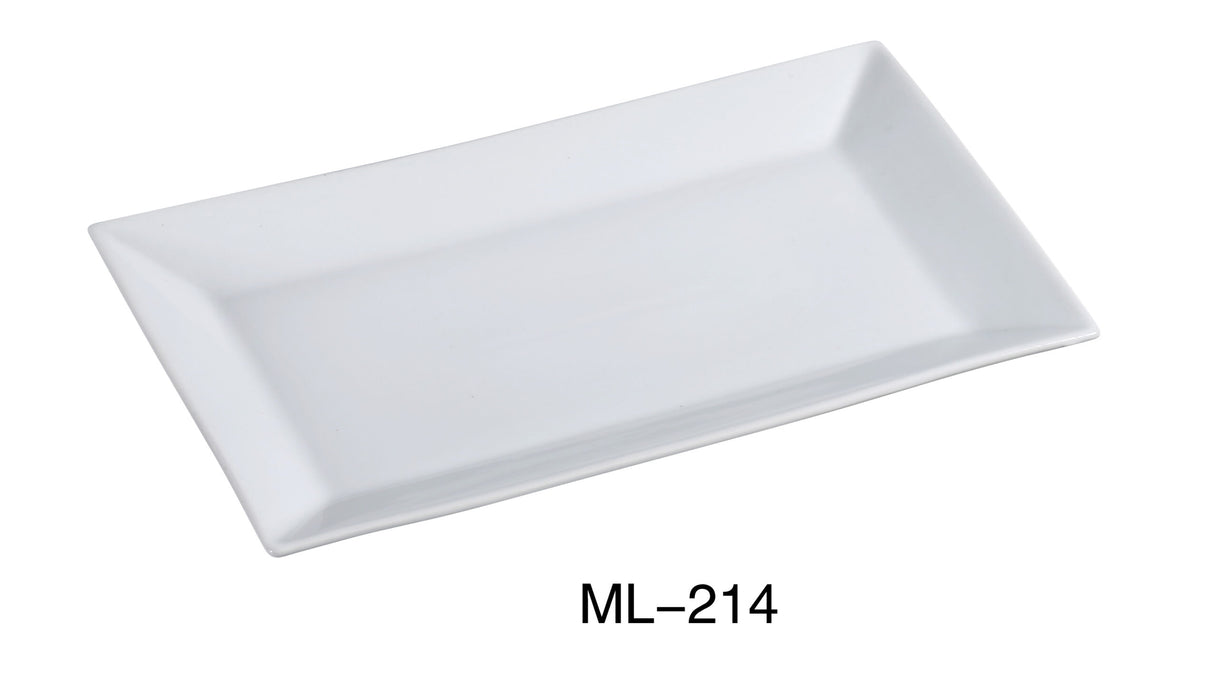 Yanco ML-214 Mainland Rectangular Plate, 14″ Length x 8″ Width, China, Super White, Pack of 12