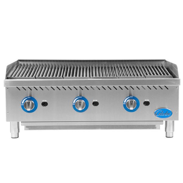 Globe GCB36G - CR 36" Gas Charbroiler with Cast Iron Radiants, Customizable grilling - 120,000 BTU