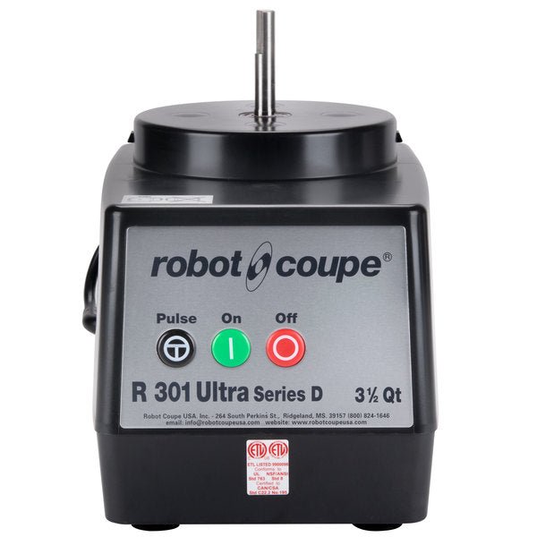 Robot Coupe R301UB 3.5 Qt. Stainless Steel Batch Bowl Food Processor - 1 1/2 HP, 1,725 RPM