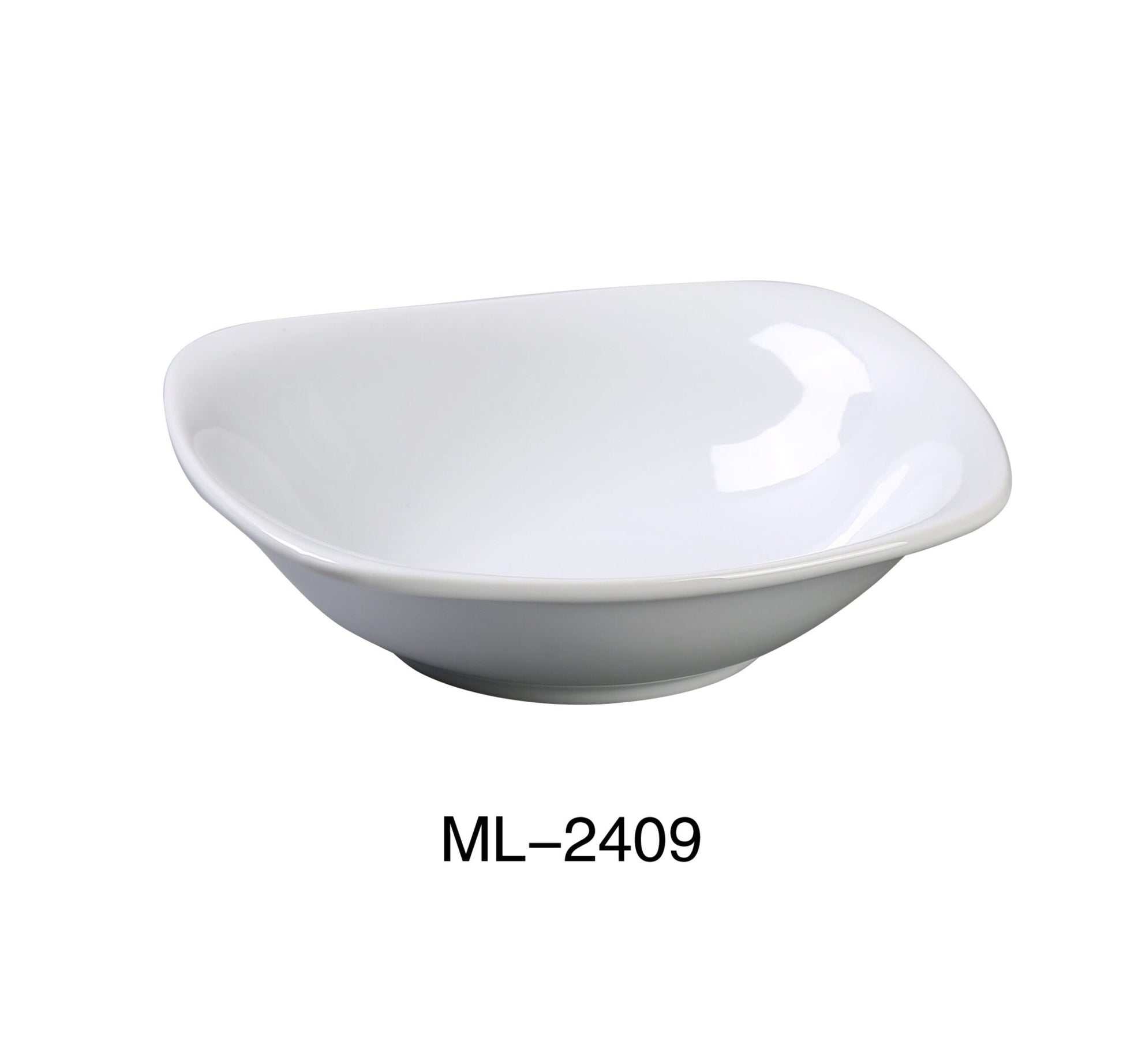 Yanco ML - 2409 Mainland 9"‚ X 2 1/2"‚ SQUARE BOWL WITH ROUNDED CORNER 36 OZ, China, Super White, Pack of 12